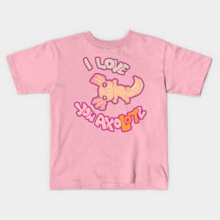 I LOVE YOU AXOLOTL gold mud puppy t-shirt Kids T-Shirt